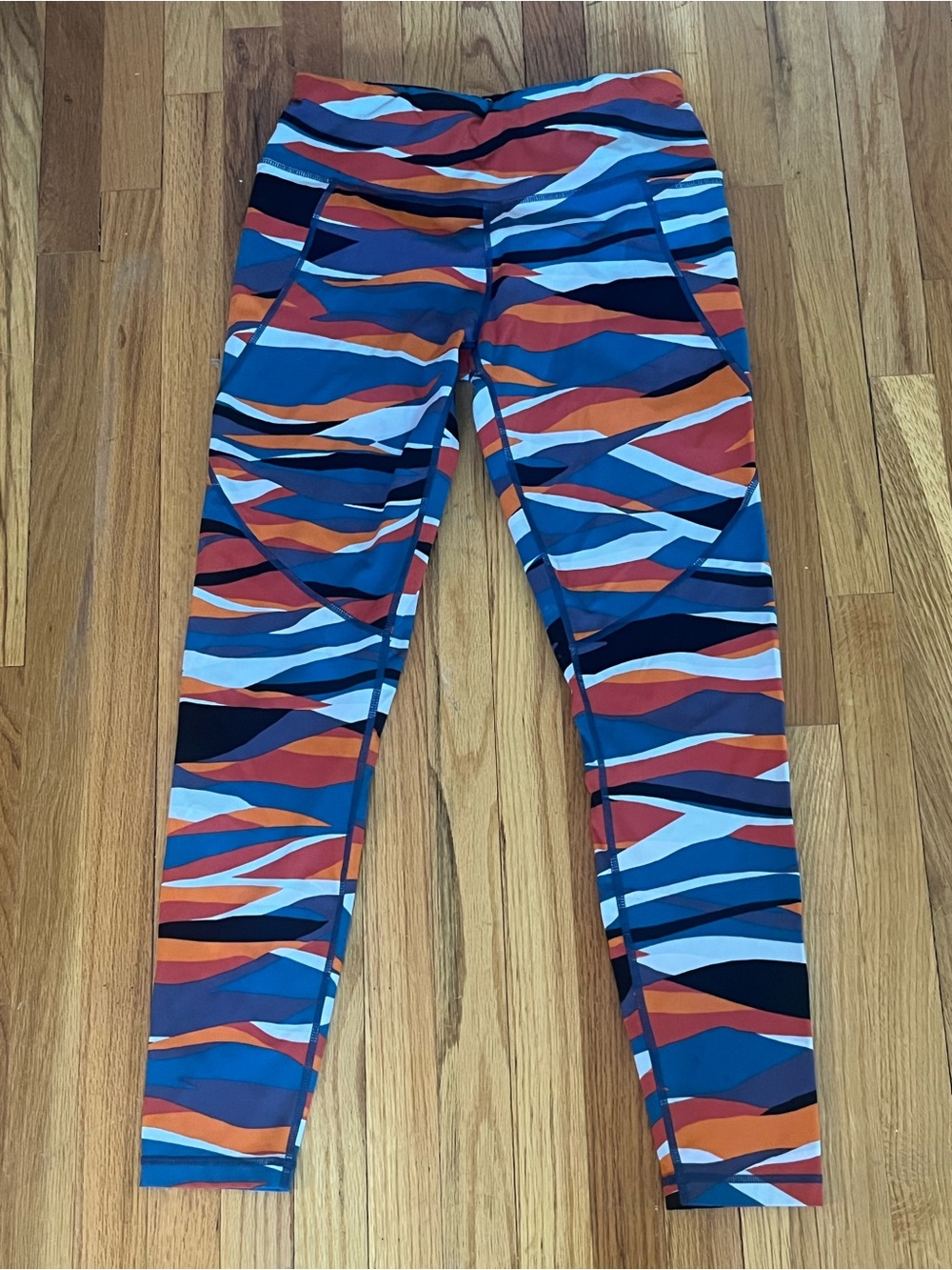 Sweaty Betty Power Full-Length Leggings - Navy, Blue & Orange Wave